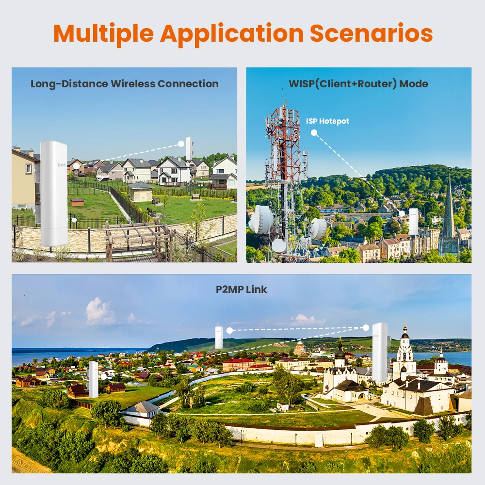 Tenda wifi ao ar livre cpe ao ar livre 20km/5km/500m 5ghz 433mbps wifi ponte roteador 2.4ghz ponto de acesso ao ar livre de alta potência wisp cpe