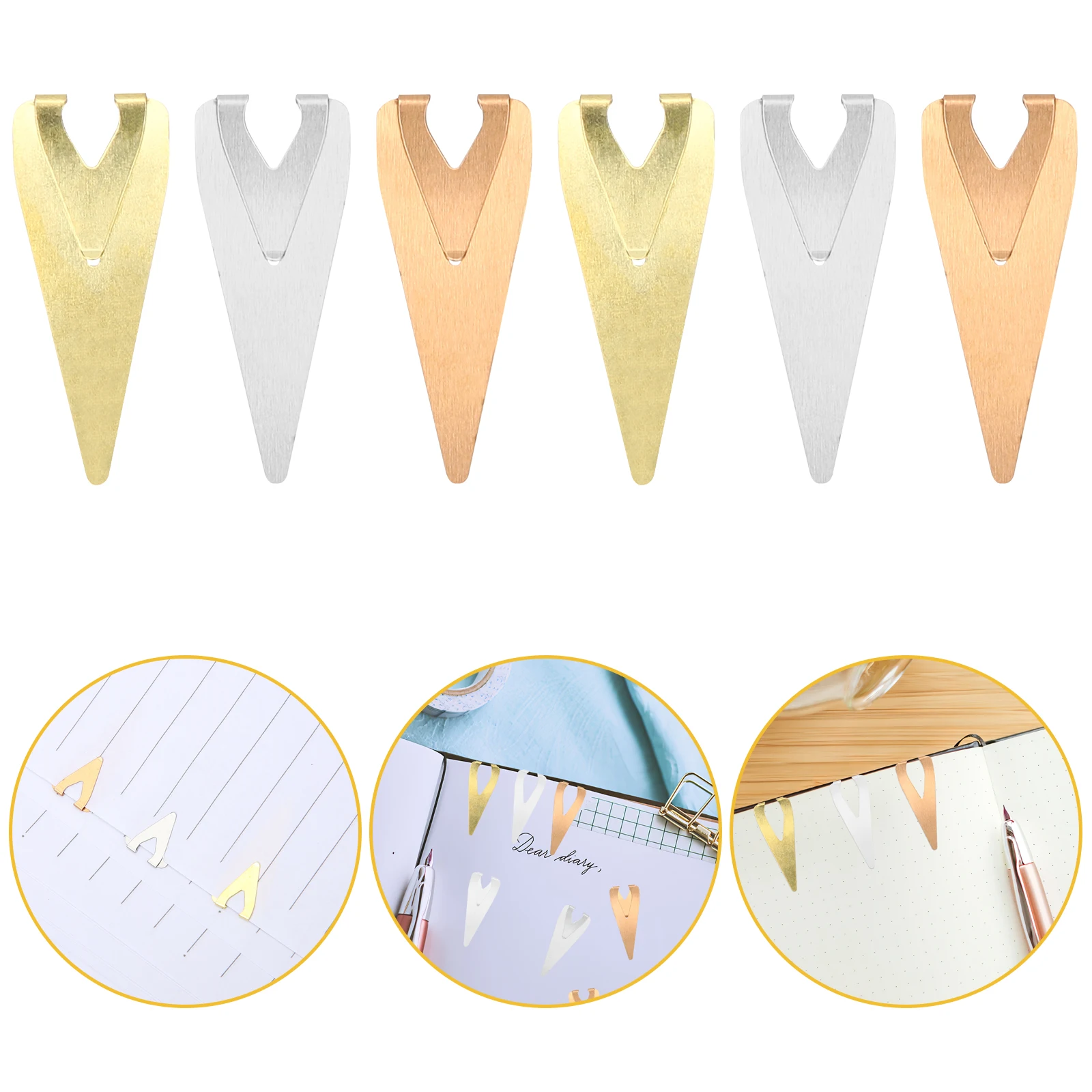 12 stuks metalen bladwijzerhouder gladde messing boekenleggers vintage stijl voor kinderen vrouwen mannen boek bestand organisator cadeau student