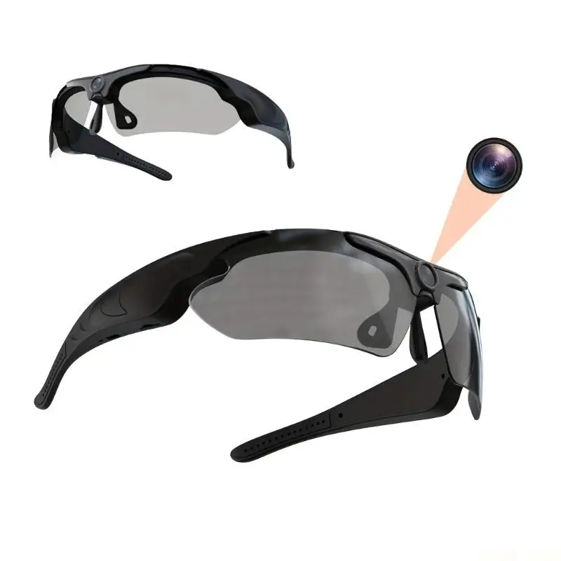 U2JB Wrap Around Plan Sports Glasses with Constructed in 720P Camera 1080P Video Registering Against Frown Glasses for Various