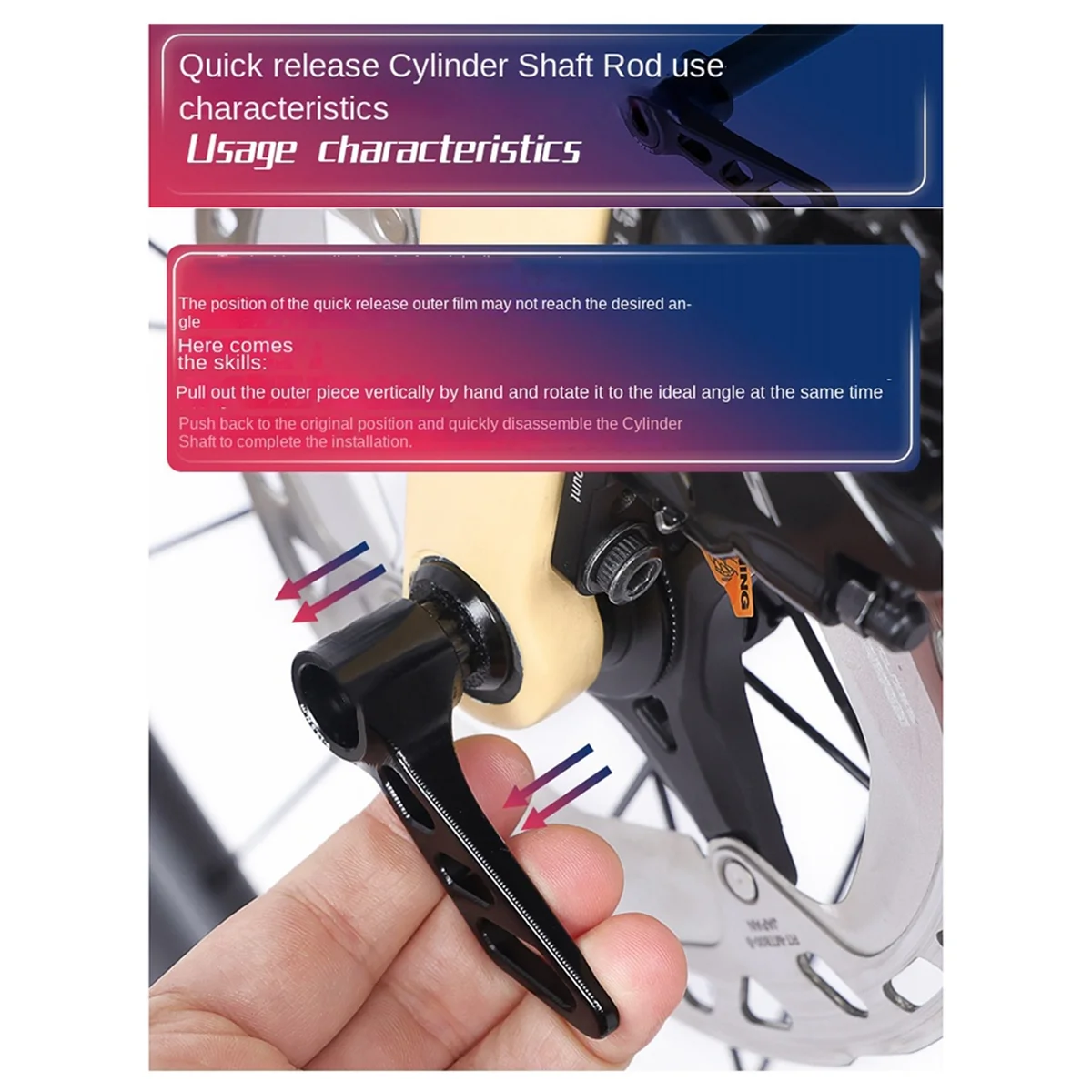 

AD08_Quick Release Axle Through Axle Road Bike Fork Axle Clamp Rear Hub Through Axle Bicycle Lever Axle M12x126L
