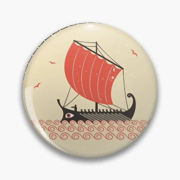 Ancient Greek Warship  Soft Button Pin Creative Collar Decor Clothes Lapel Pin Metal Fashion Funny Jewelry Cartoon Hat Gift