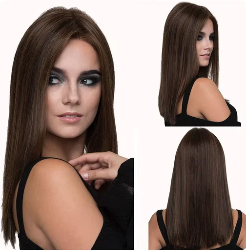 New recommended wig for women in part bangs synthetic chemical fiber high temperature silk mechanism full head cover