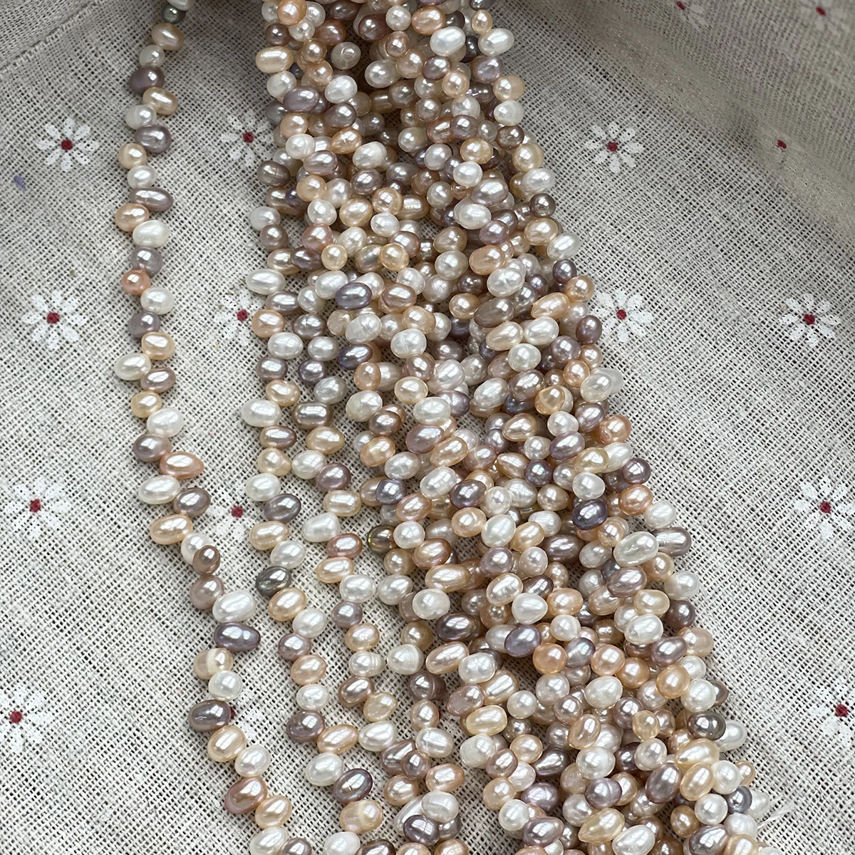 5–6 mm Natural Freshwater Pearl Colored Rice Bead 37-Hole Strung Bead Make Supplie Necklace Bracelet Jewelry Earring Accessories