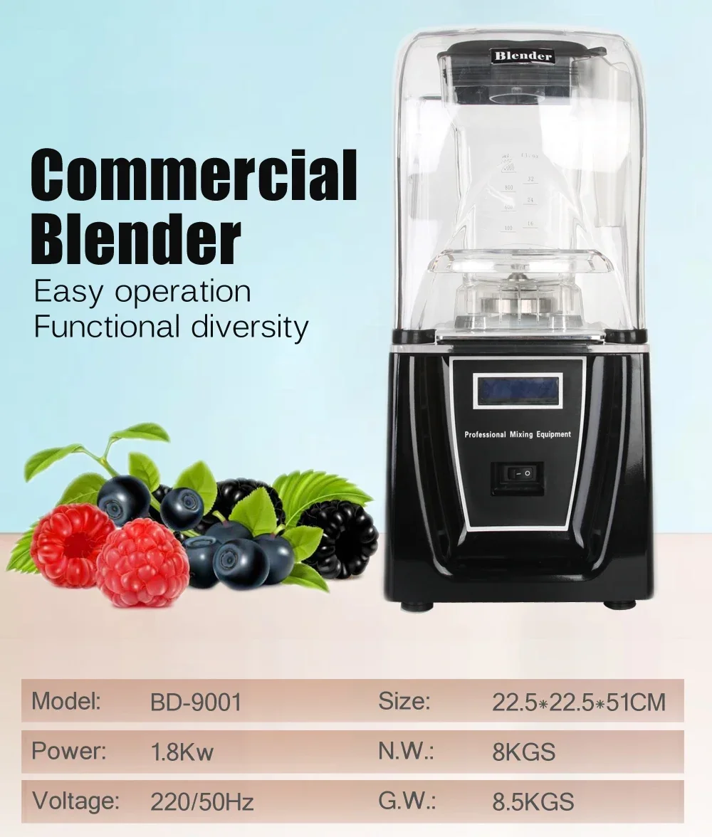 HomeWise خلاط تجاري صانع عصائر 1500 مل خلاطات طعام مع 5 وظائف عصارة أسود/أبيض 110 فولت/220 فولت/240 فولت