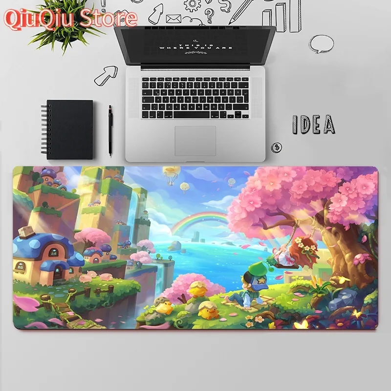 Maplestory Gaming-Mauspad, großes Mauspad, PC-Gamer, Computer-Mauspad, großes Mauspad, XXL-Teppich, Tastatur, Schreibtischunterlage, Mauspad
