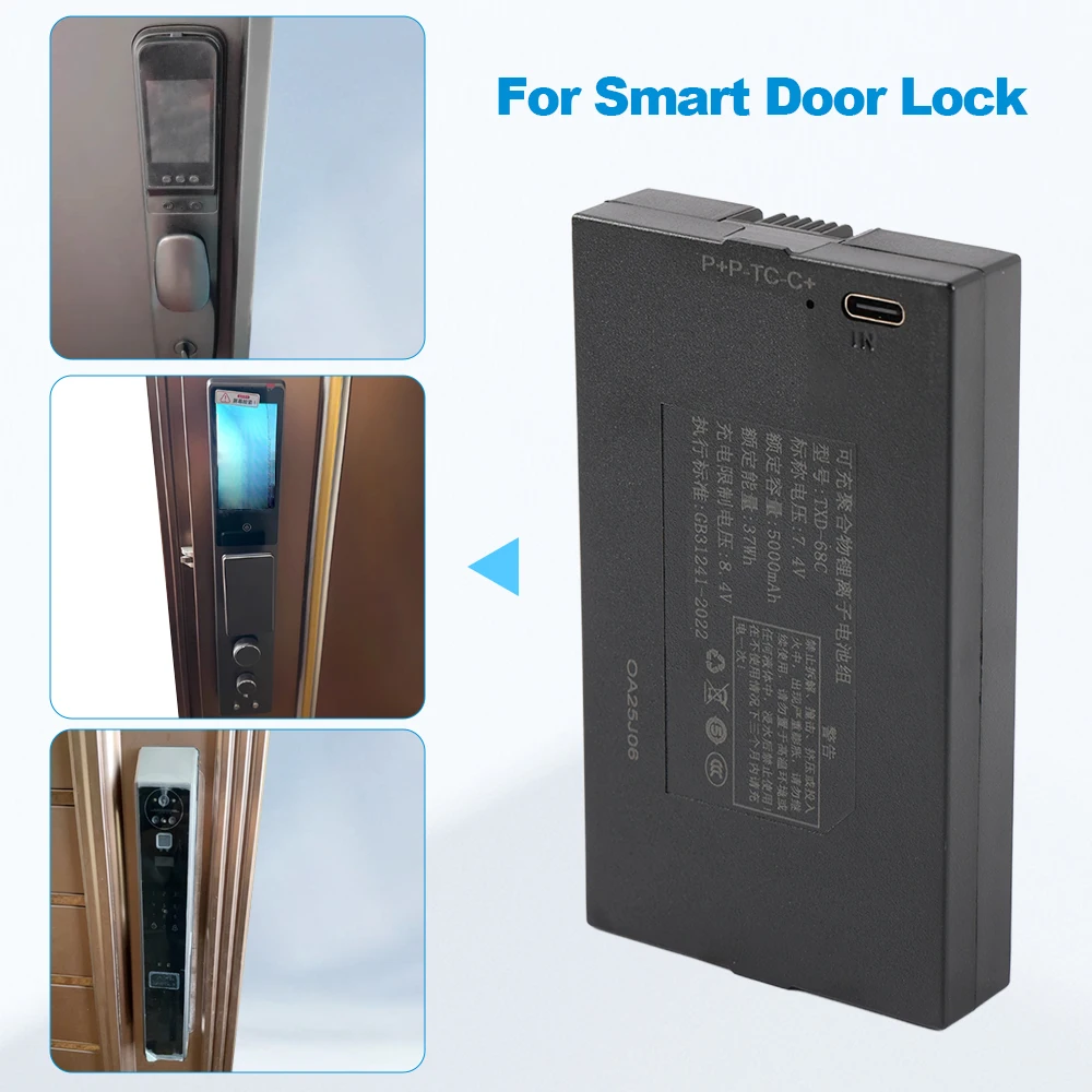 5000mAh TXD-68C TZ68-C Smart-Türschloss-Lithiumbatterie, universelle C+ C-T P-P+ Schnittstelle für Fingerabdruck- und elektronische Codeschlösser – Detail 7