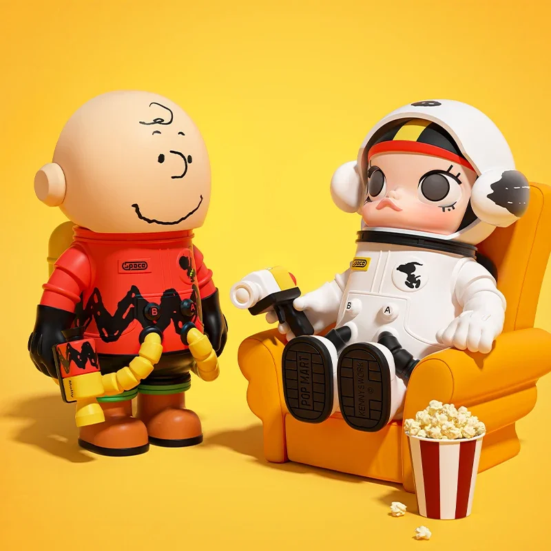

POP MART MEGA SPACE MOLLY 100% Charlie Brown & Snoopy Series Anime Action Figure Ornament Figurines Desktop Dolls Model Gift
