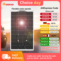 DOKIO 18V 100W/200W/400W Flexible Solar Panels Waterproof Monocrystalline Solar Panel Camping RV Home Charge 12V