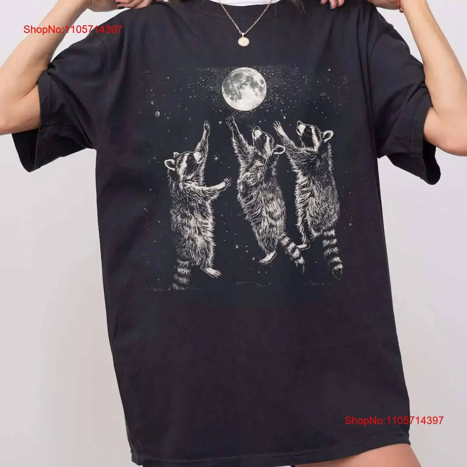 Three Raccoons Vintage Galaxy T shirts Raccoon Lovers Shirt Retro Moon Funny Raccon Animal vintage Washed Unisex Stylish