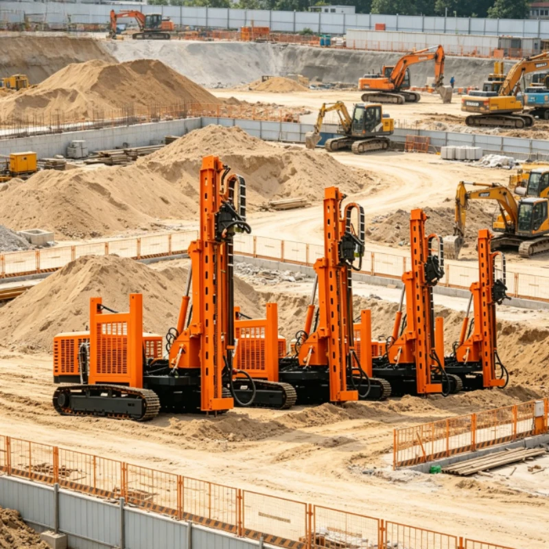 Customized Pile Driver Multi-function Solar Frame 6m Post Crawler Solar Pile Driver Ramming Pounder Machine Pile Driver
