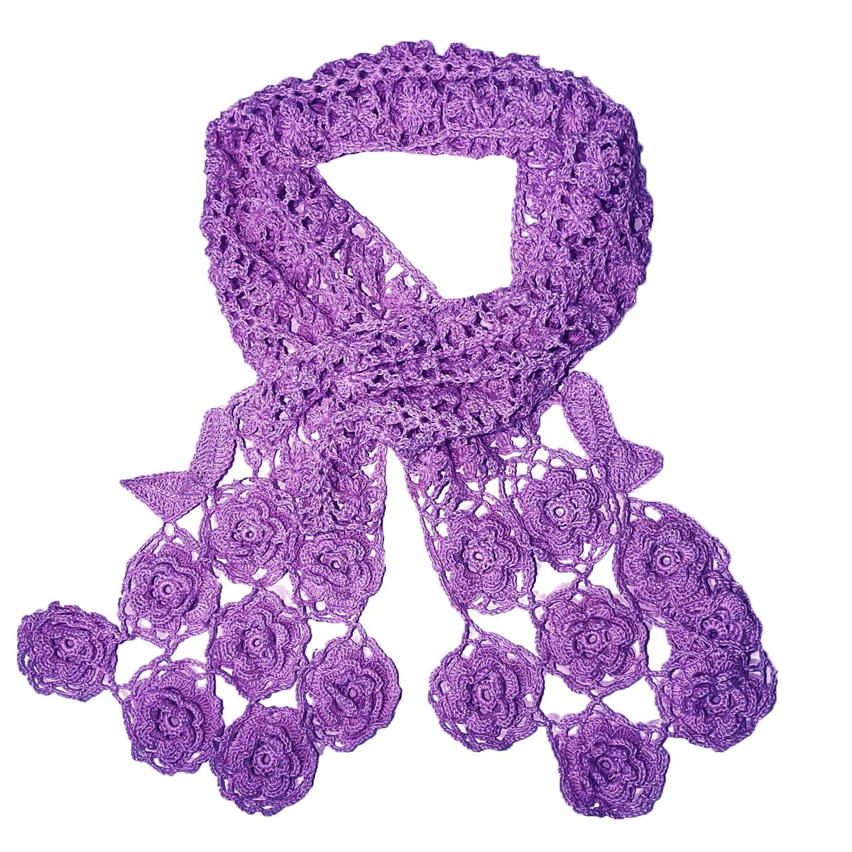 BomHCS Lace Scarf Collar Stretch Rose Flower Summer Poncho for Women Lady Shawl