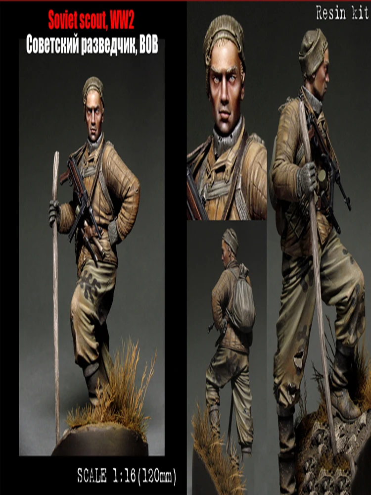 

New Unassembled 1/ 16 120mm Soviet MAN Soldier 120mm Figure Resin Kit DIY Toys Unpainted kits