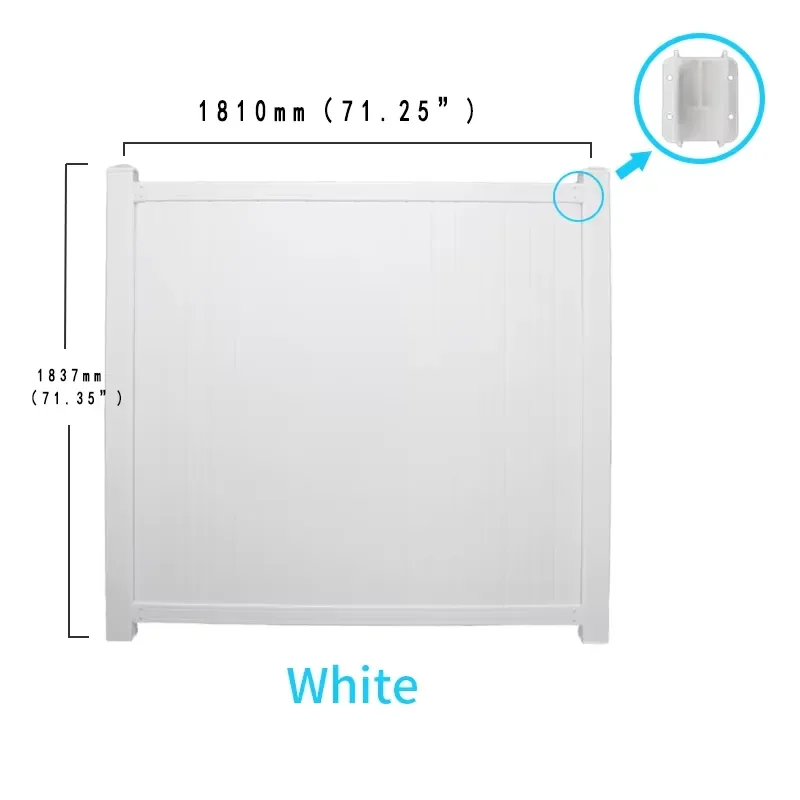Most Popular Factory Directly Price White PVC Vinyl Privacy Fence Panel