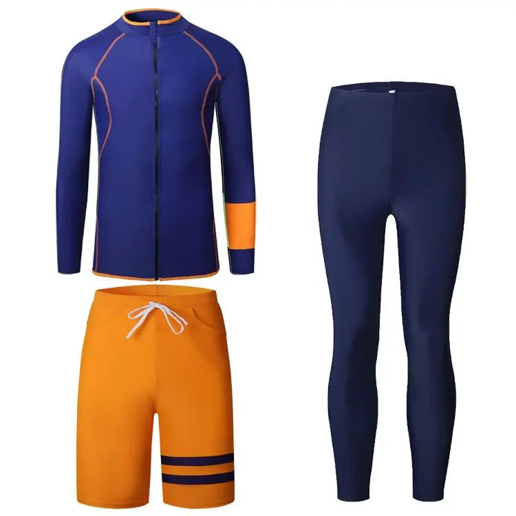 Wetsuits Snorkeling Zipper Diving Suit Split Jellyfish Suit Men's Quick Drying Long Sleeved Swimsuit Sun Protection Pants Set