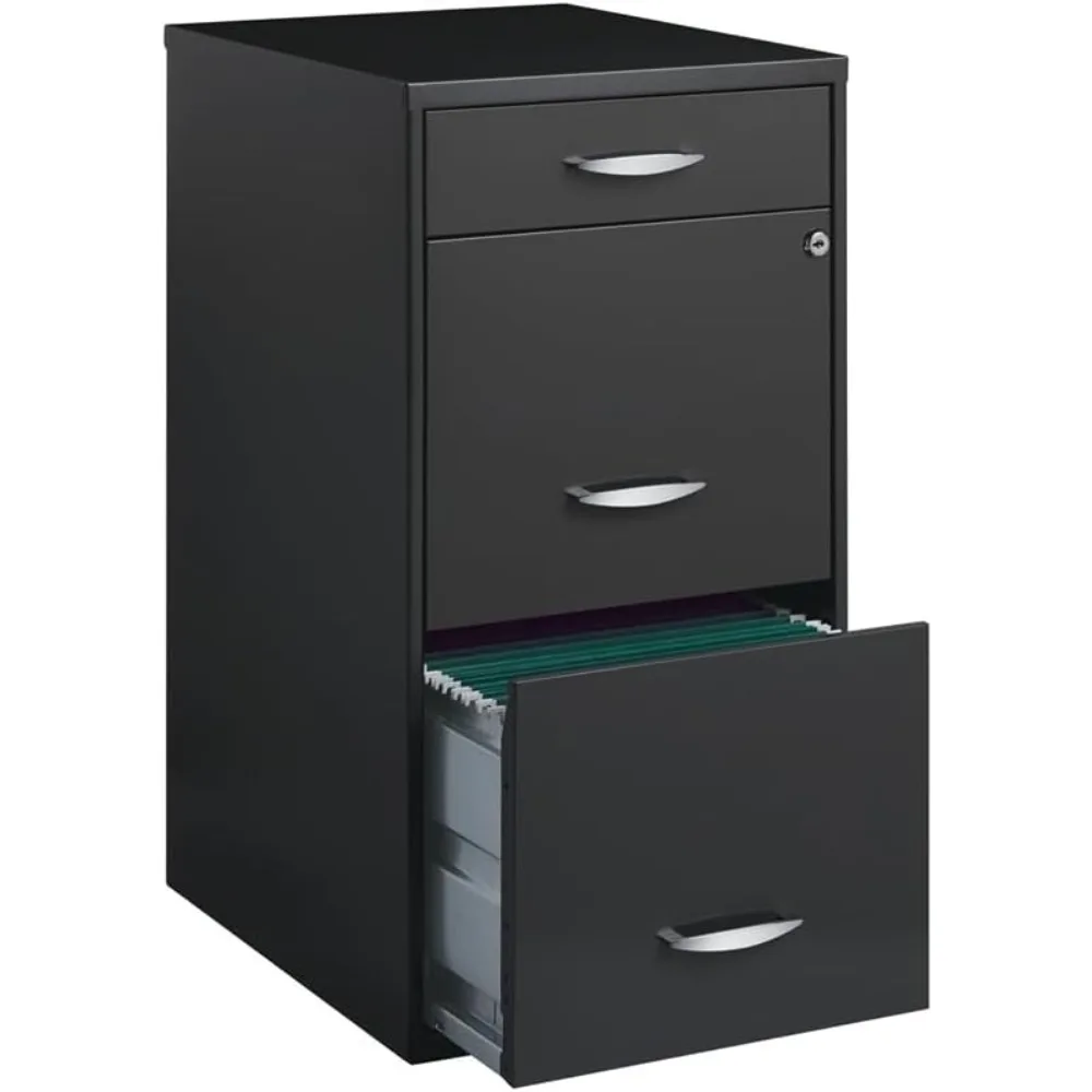 

3 Drawers Vertical Charcoal Metal Filing Cabinet Lockable Pre-assembled Stationary Legal/Letter Size for Home, Office