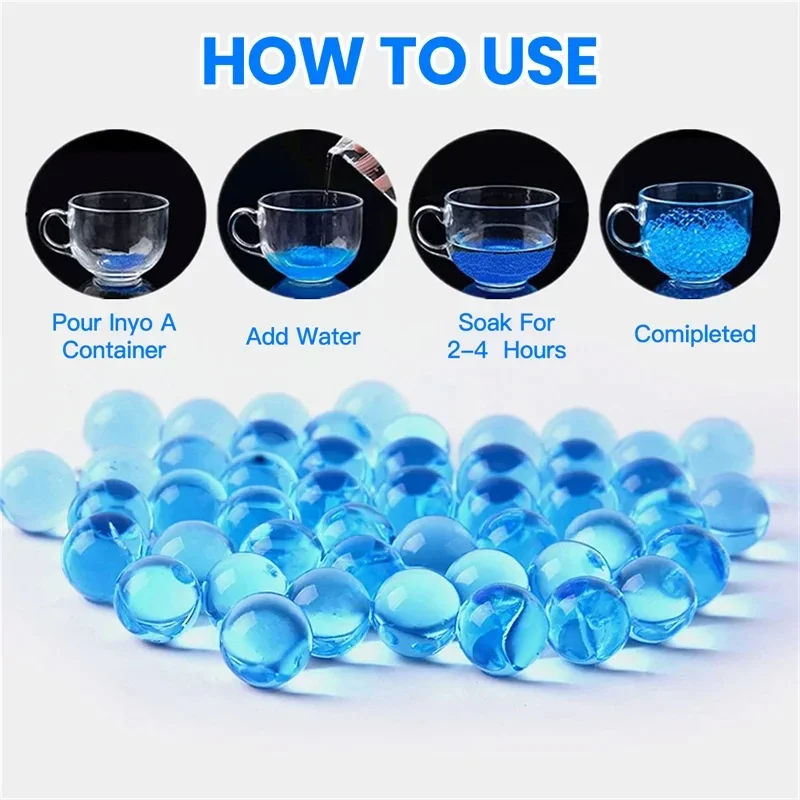 7-8mm Water Beads Gel Ball Electric Gun Polymer Crystal Soil Hydrogel Gel Polymer Growing Water Balls Wedding Home Decor 2024