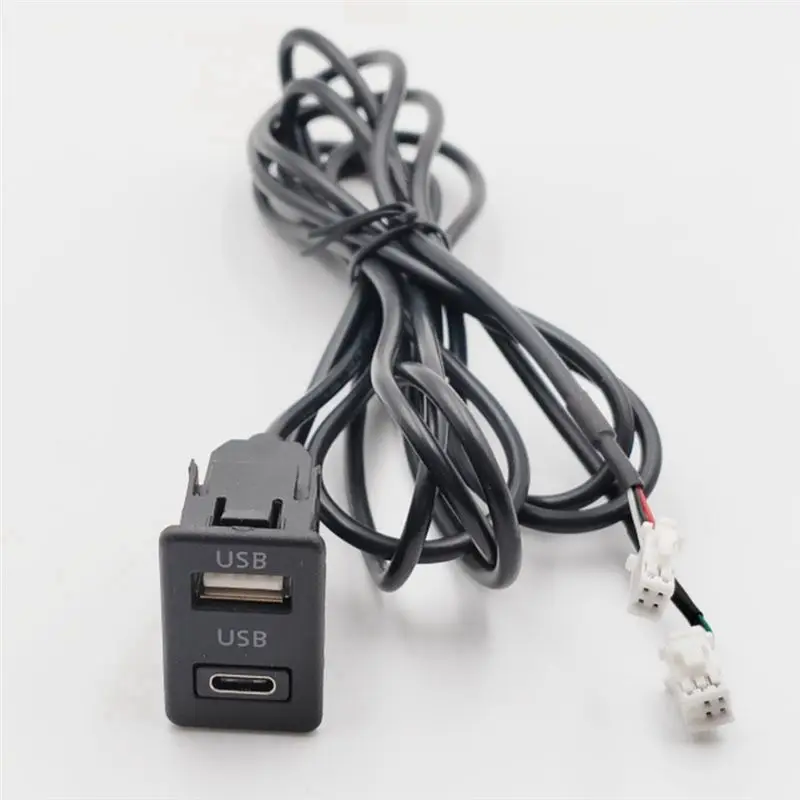 【Price Drop !!】-Car Dash Mount USB+TYPE-C Port Panel Interface Extension Cable Adapter Car Dashboard Vehicle Navigation USB Sock