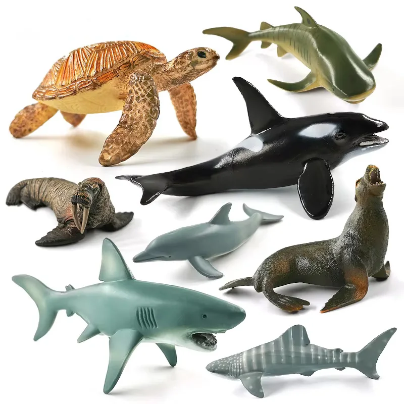 

Killer Whale Tiger Shark Walrus Sea Lion Turtle Dolphin Figurine Model Home Decor Miniature Fairy Garden Decoration Accessories