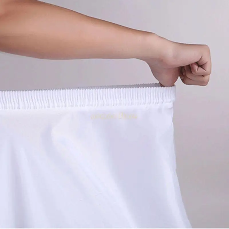 

31BF Bride Wedding Dress Trailing Skirt Petticoat Yarnless 2-hoops Elastic Waist Draw