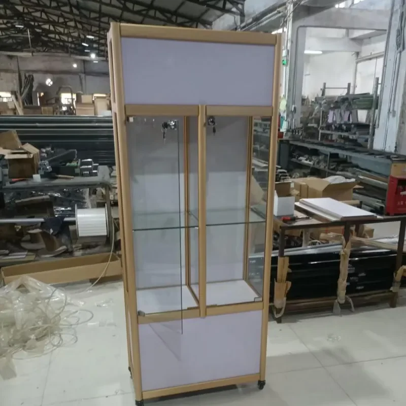 for Dongguan Shenzhen Showcase Manufacturer Spot Showcase Sample Boutique Glass Display Aluminum Alloy Hardware Store