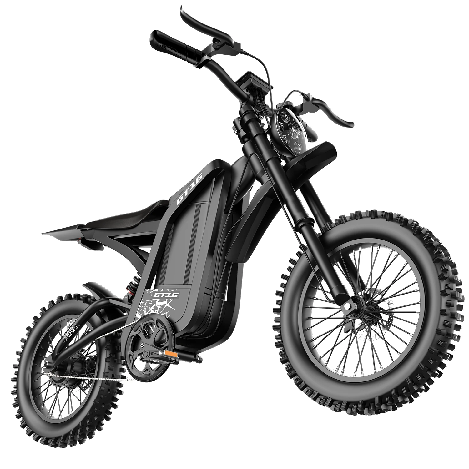 ASKGO Electric Dirt Bike, 2500W Peak Motor, 40MPH Fast E-Bike, 60V 30Ah Large Battery, 100 Miles Max Range, NFC Unlocking, Dual Hydraulic Brakes, Full Suspension, 5 PAS Modes, 16" Off-Road Electric Bike for Adults & Teens