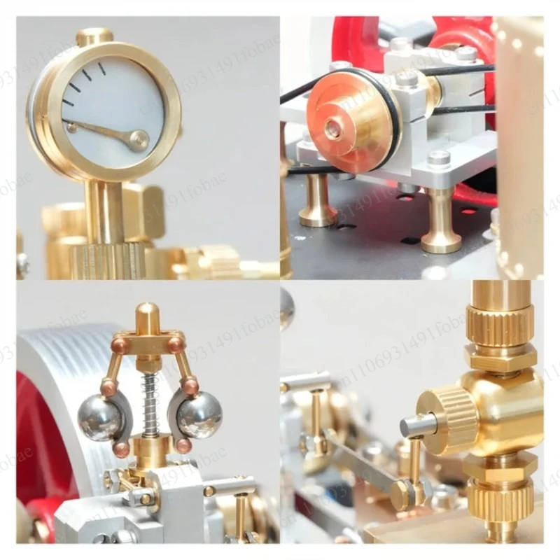 CNC Machined Stationary Steam Engine Model, Operable Design with Boiler, Generator, Light and Stand