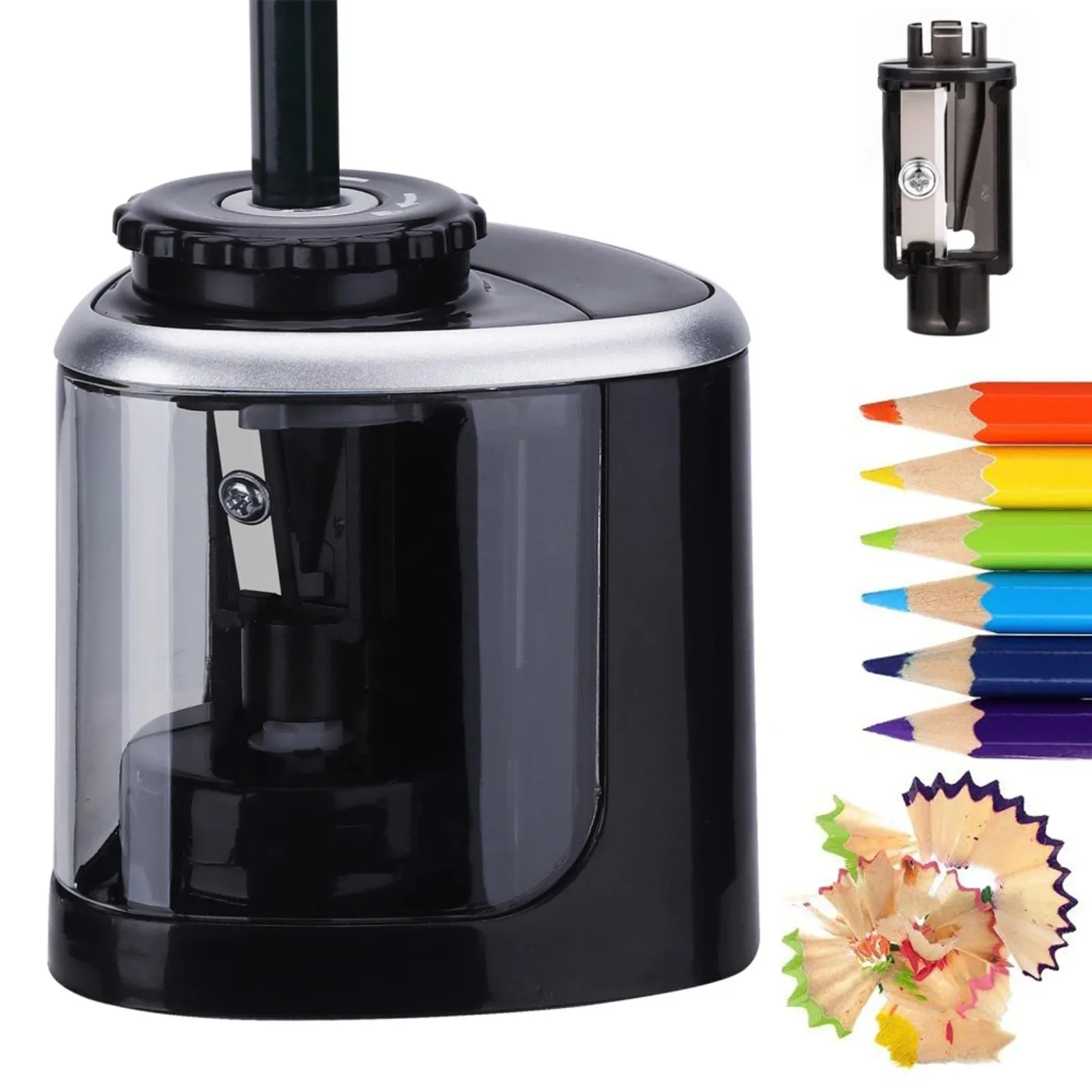 

Portable Pencil Sharpener Electric Manual 2 in 1 Automatic Pencil Sharpener Kids Adults Auto Pencil Sharpener Stationery