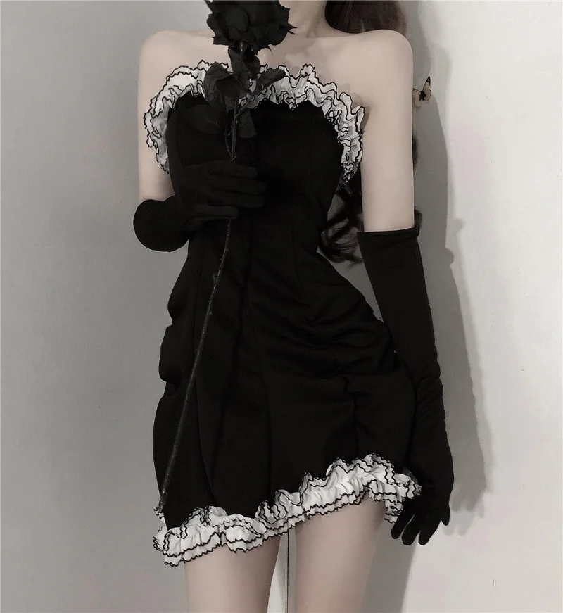 Lolita Disco Dance Cute Kawayi Harajuku Black Gothic Dress Girls