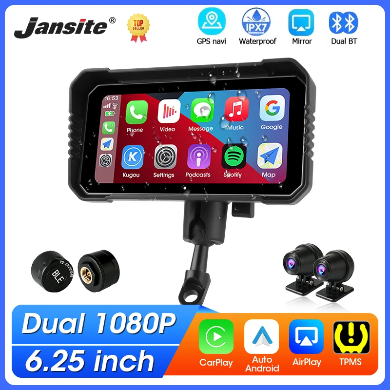 

Portable 6.25 inch Motorcycle Navigation GPS Wireless CarPlay Android Auto IPX7 Waterproof Moto Touch Screen Display Monitor