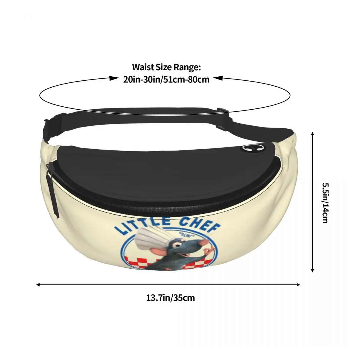 مخصص راتاتوي أنيمي الكرتون فاني حقيبة Crossbody الخصر حزمة الرجال النساء الدراجات التخييم الهاتف المال الحقيبة