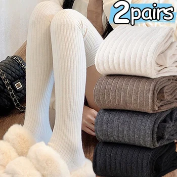 Socken Damen Winter Warme Lange Strümpfe Dicke Thermo-Baumwoll-Frottee Solide Harajuku Atmungsaktive Verdickte Lässige Kniestrümpfe