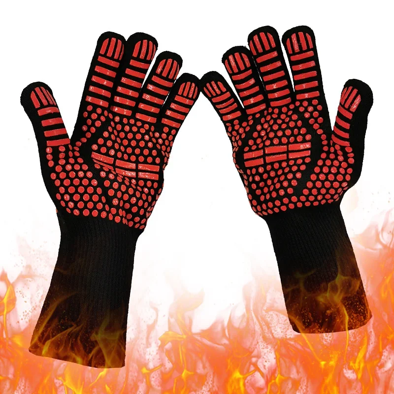 

High Temperature Resistance BBQ Gloves Oven Mitt 500 800 Degrees Fireproof Barbecue Heat Insulation Microwave Oven Gloves