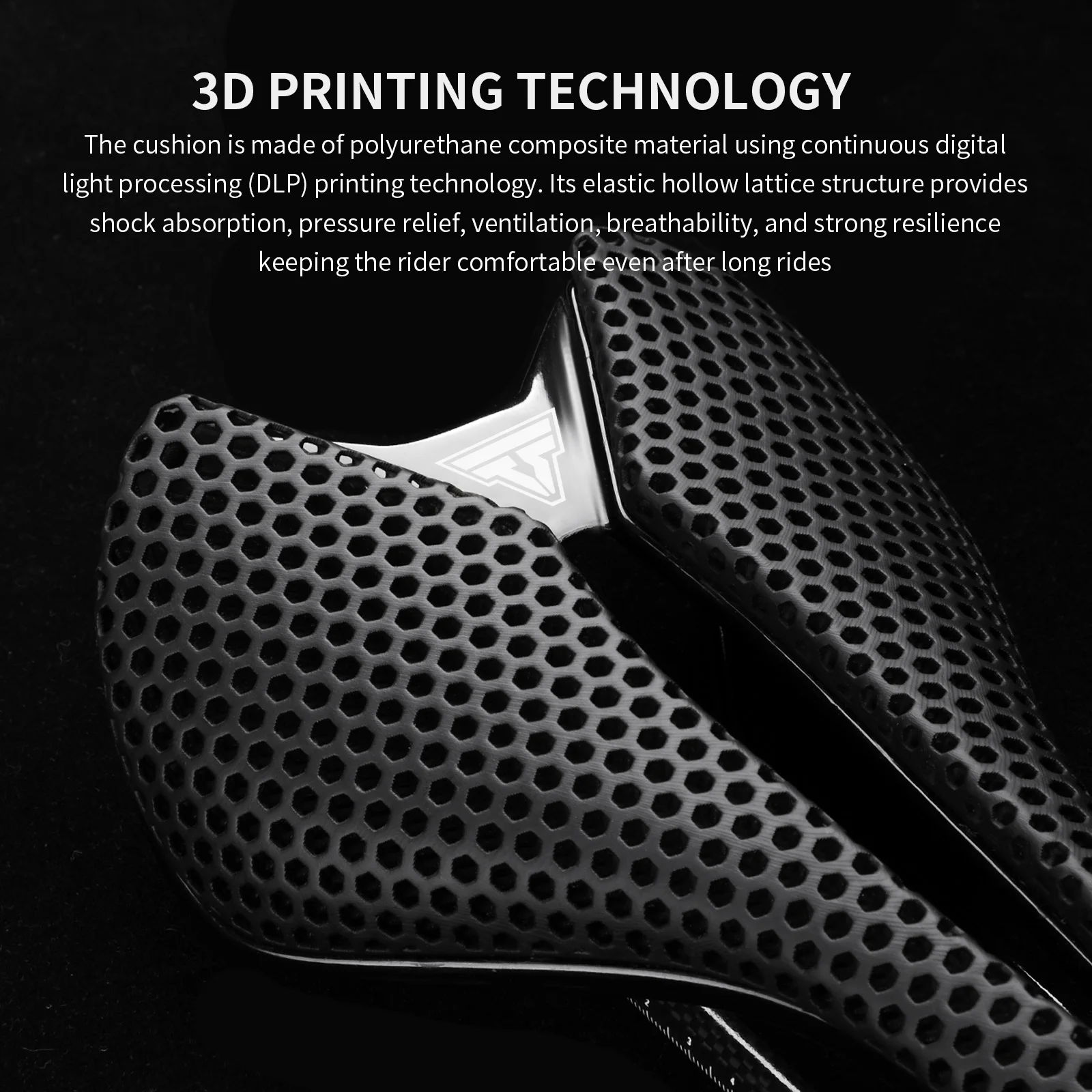 TOSUOD 3D-gedruckter Sattel für Rennräder, Kohlefasermaterial, rutschfester, wasserdichter Fahrradsitz, leichtes Design – Detail 2