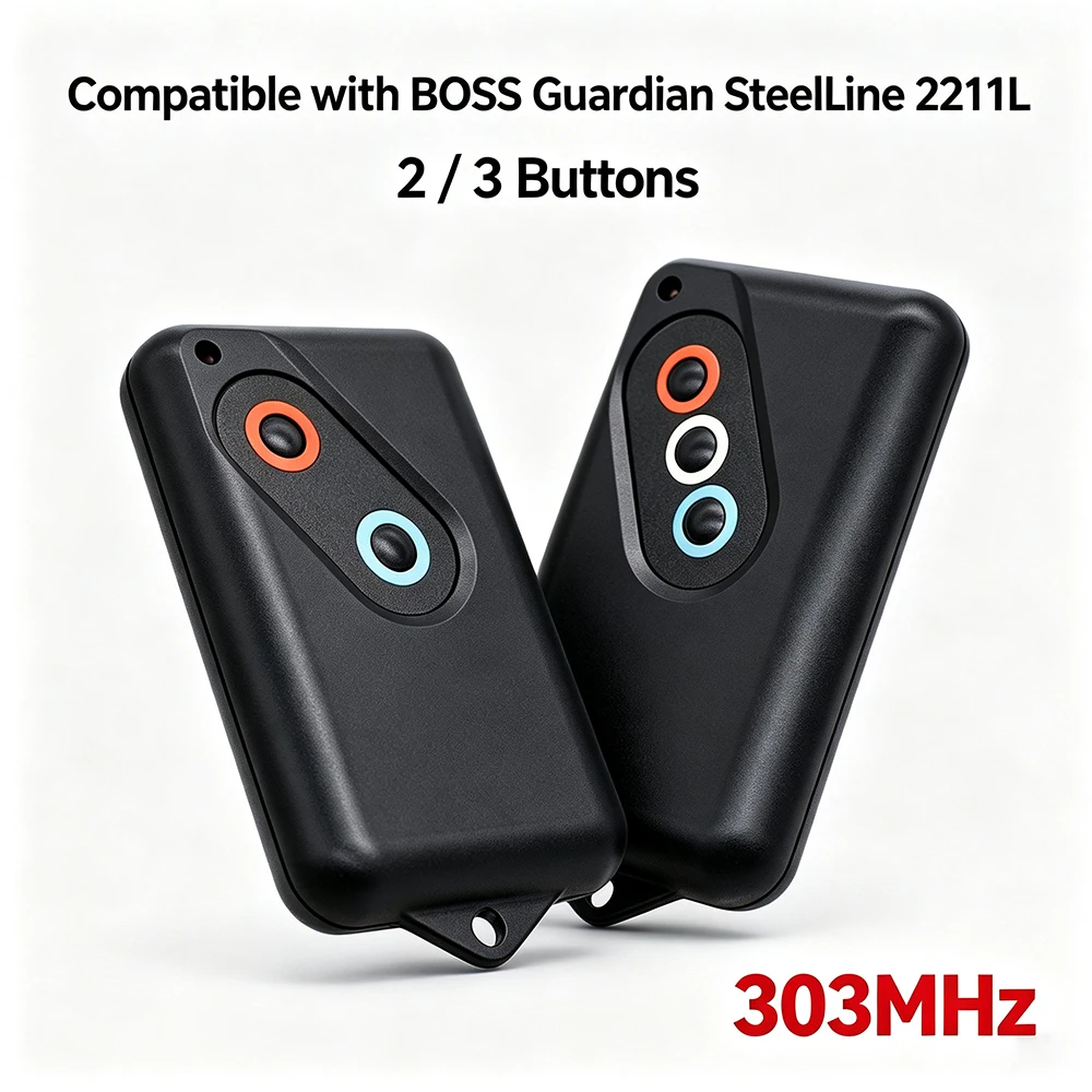 Remote Control for Garage Compatible with BOSS Guardian SteelLine 2211L 303MHz Gate Door Opener Rolling Code 2/3 Buttons Clicker