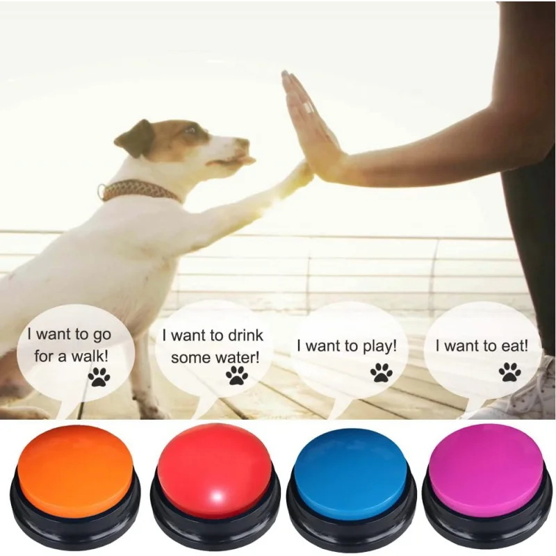 Pet Button Color Voice Recording Button, Dog Buttons for Communication Pet Training Buzzer, 30 Second Record