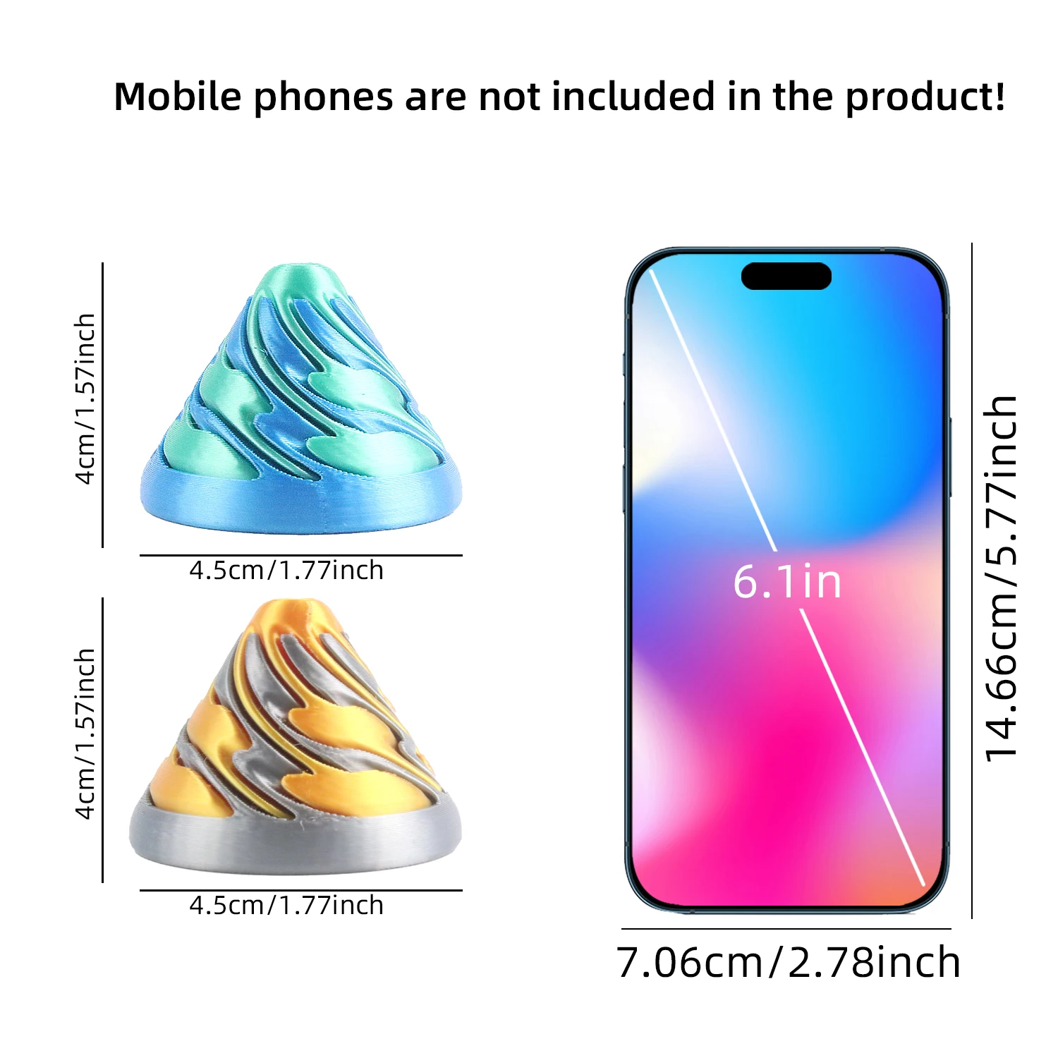 لعبة تخفيف الضغط المخروطية الحلزونية المطبوعة ثلاثية الأبعاد، هدية صغيرة لتخفيف الضغط