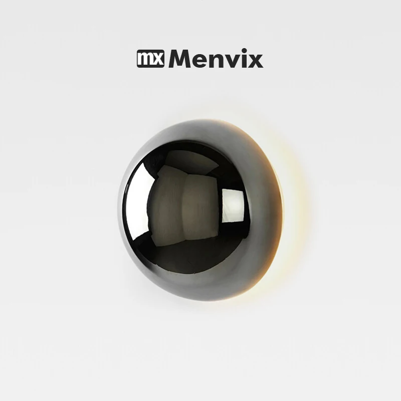 

Menvix Luxurious Minimalist Plated Silver Modern Wall Lamp Simple Circular Nordic Style for Corridor Stairs Bedside Lighting
