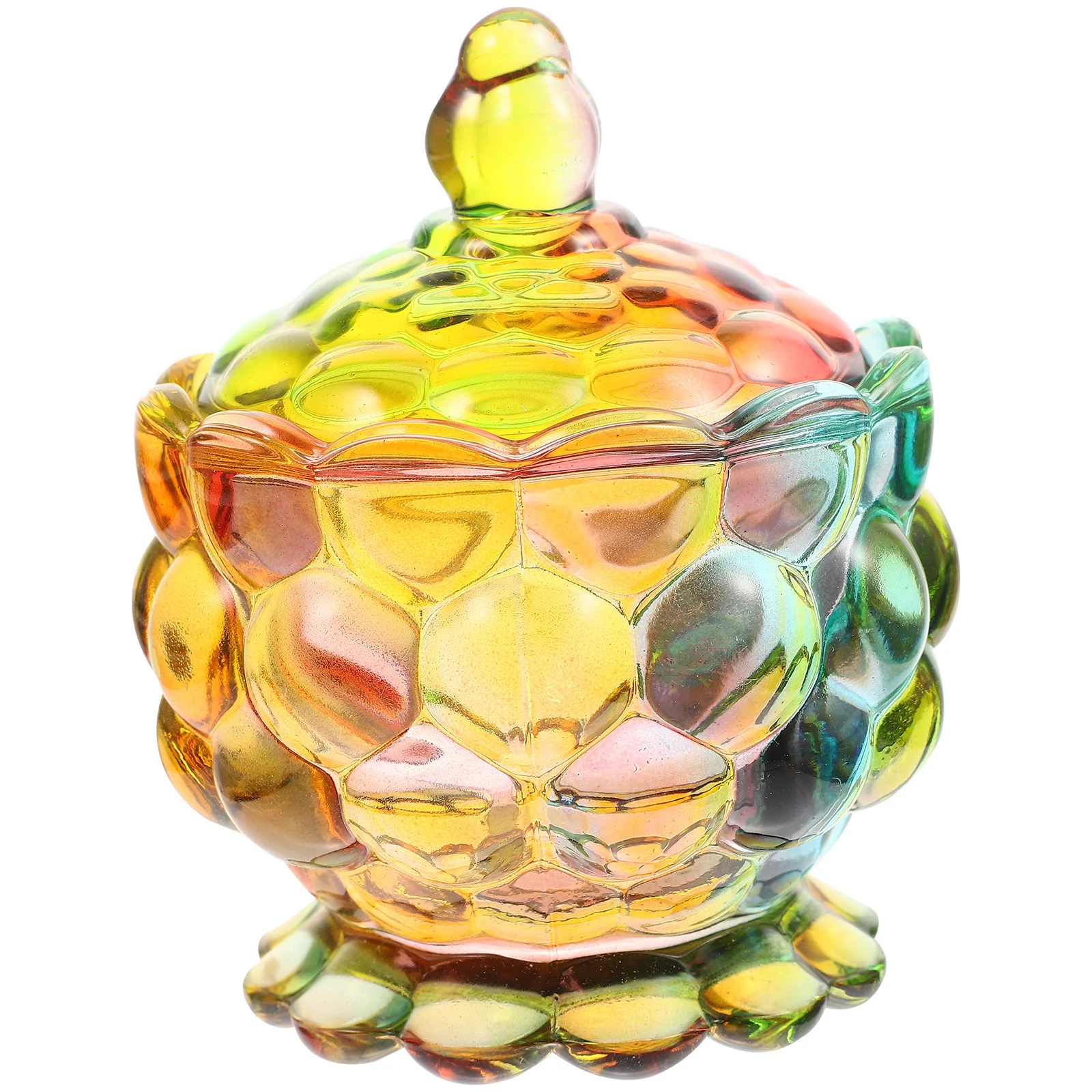 

Glass Colorful Cube Candy Jar Household Storage Container for Snacks Candy Nuts Kitchen Jars with Lids