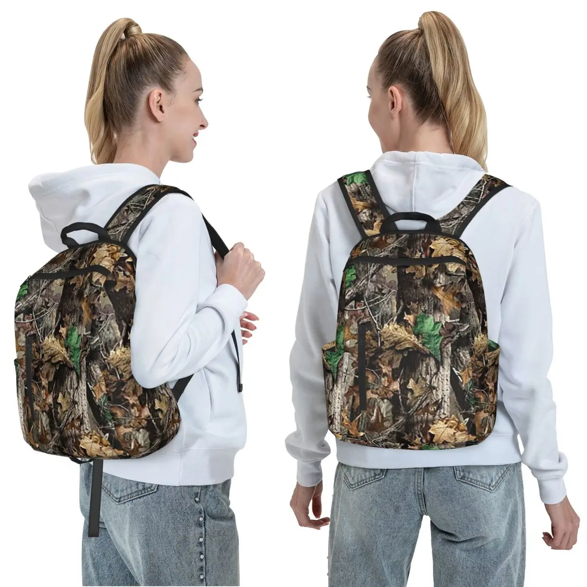 Real Tree Camouflage Backpack Daypack Large Capacity Boys Girls BookBag School Bag Shoulder Bags for Men Women