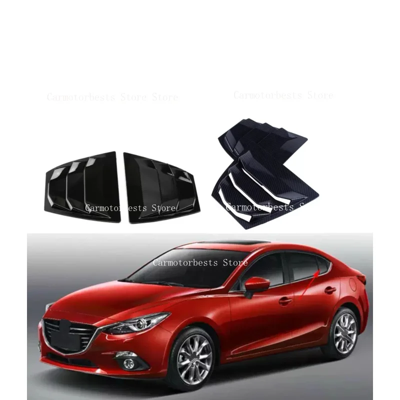 Rear Window Louver Shutter Cover Fit For Mazda 3 Axela 4Dr Sedan 2014 2015 2016 -2020 Side Vent Trim Windshield Car Accessories
