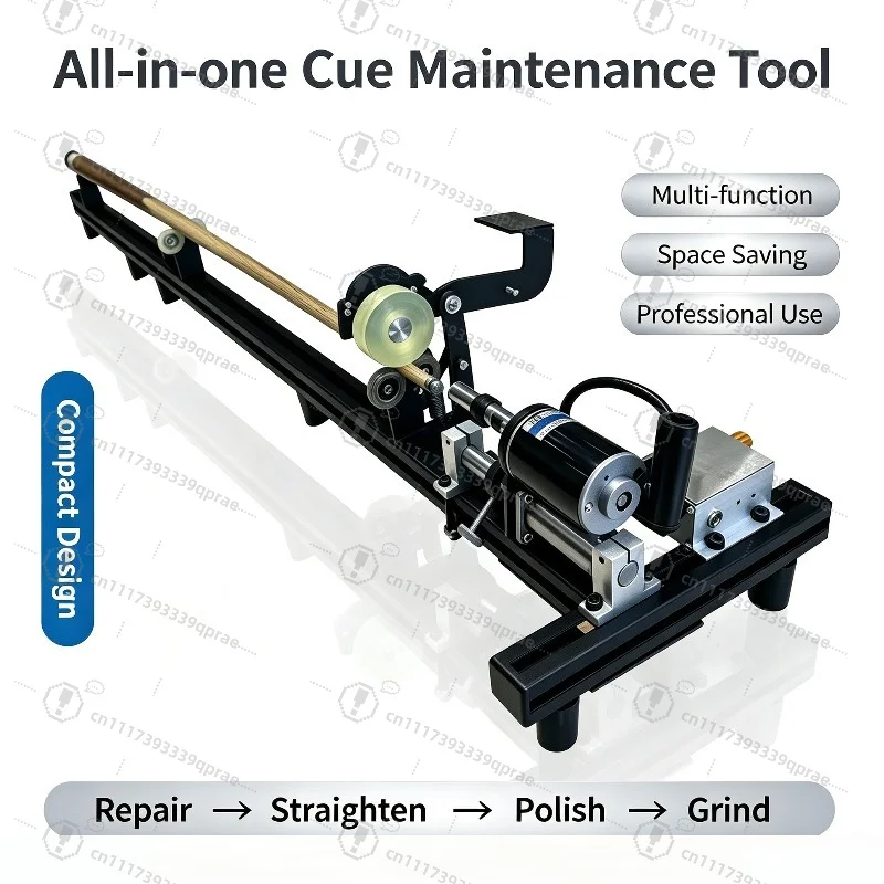 Professional Billiard Cue Repair Lathe Machine, Pool Cue Tip Ferrule Replacement Straightening Polishing Tool, B5/B6 Optional