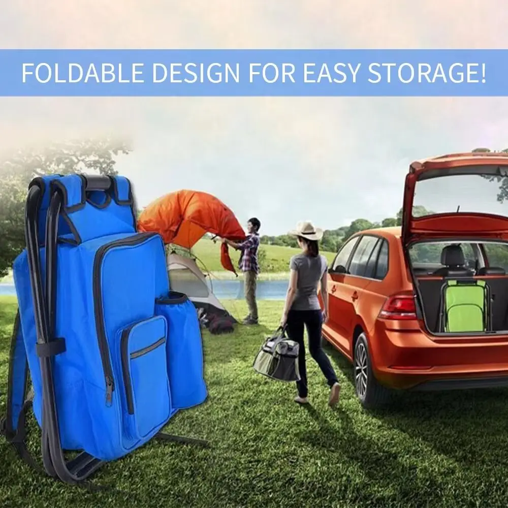 

Wear-resistant Camping Folding Chair With Cooler Bag Strong Load-bearing Smart Fishing Chair Handbag style Sturdy