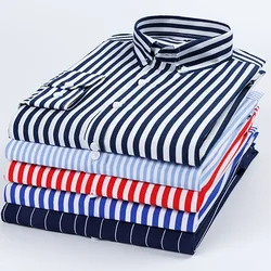 Camisas a rayas de manga larga para hombre, ropa informal de primavera y verano, moda coreana, botón Delgado, Formal, 2023