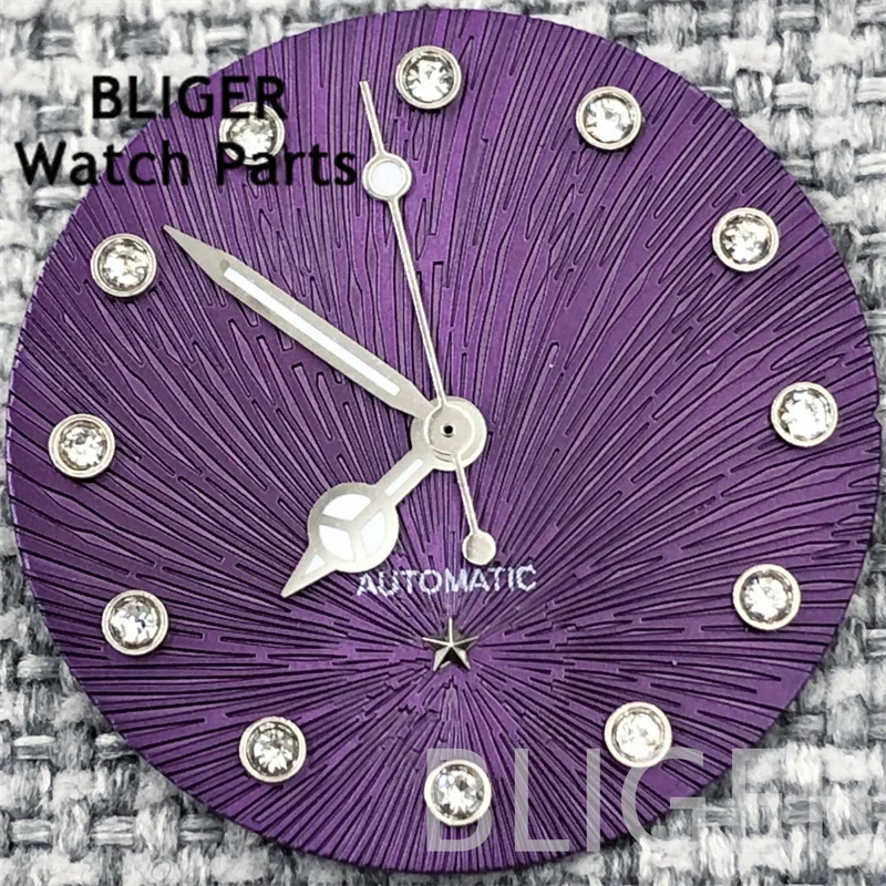 BLIGER 女性の腕時計ダイヤル紫緑白 24.5 ミリメートル Deville 腕時計ダイヤルフェイスフィット NH05 NH06 女性の腕時計修正されたアクセサリー