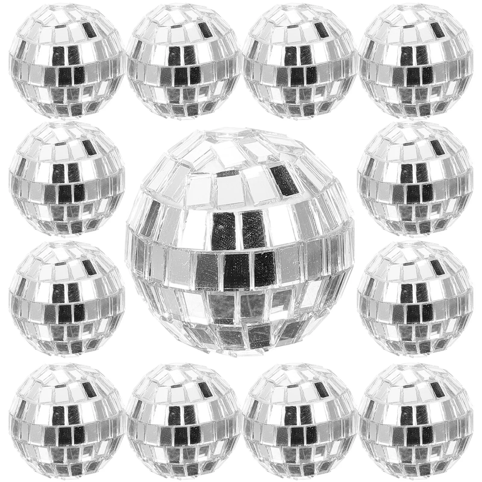 

12 Pcs Reflective Ball Hanging Decoration Decorative Disco Balls Silver Ornaments Bulk Mirror Party Decorations Glass
