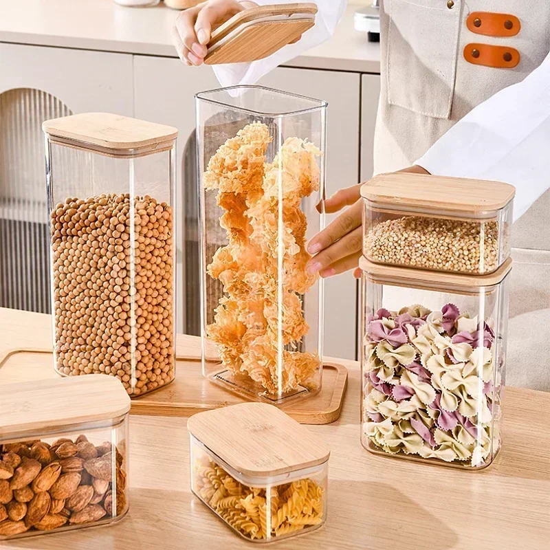 750/1100/1600/2100mL Glass Storage Jars Easy To Grip for Organizing Kitchen Food Such As Miscellaneous Grains Nuts and Oatmeal