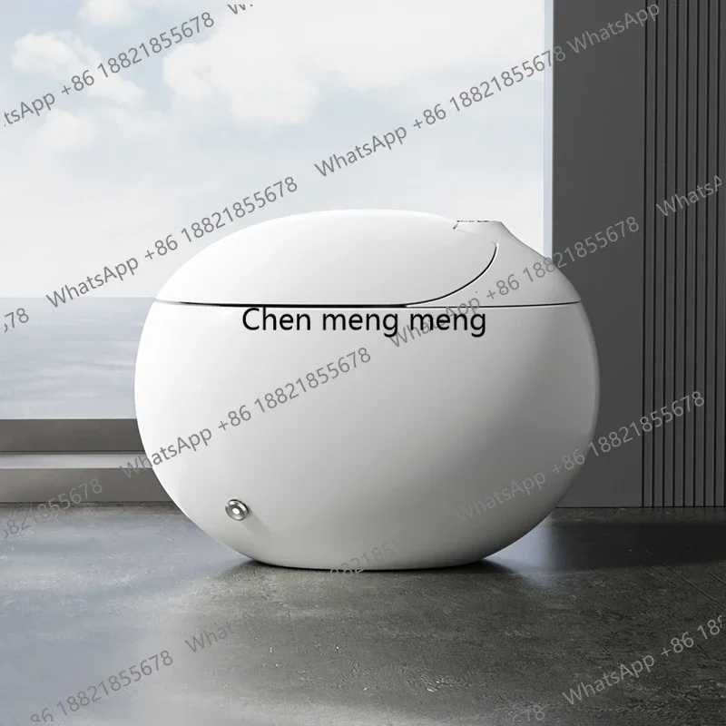 E136  Egg Shape Smart Toilet Full Automatic Intelligent One Piece with Round Bowl Floor Mounted Seat Heating Function Smart Wc T