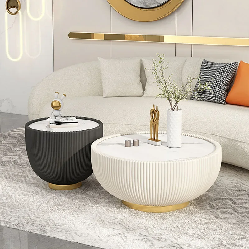 Nordic Living Room Coffee Table Luxury Modern Premium White Coffee Tables Round Minimalist Table Basse De Salon Home Furniture