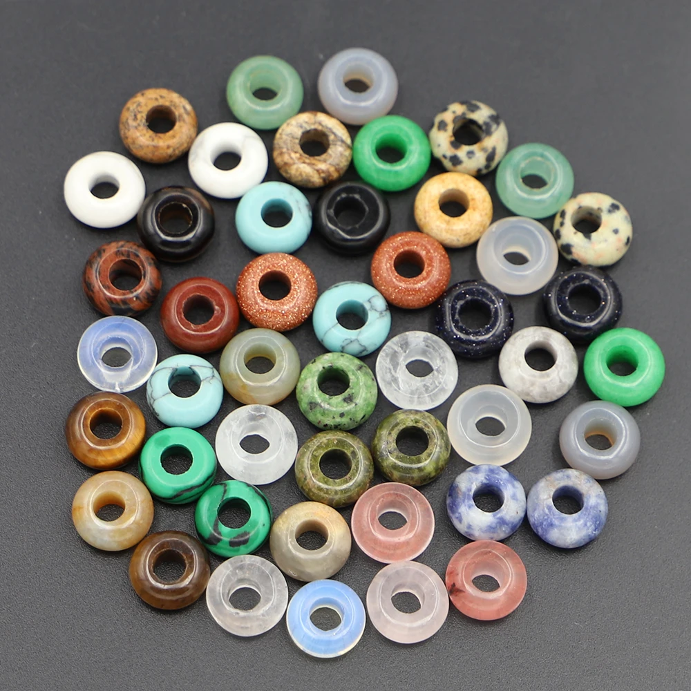 5x10MM Natural Agate Stones Donuts Abacus Big Hole Beads Crystal Necklaces Jewelry Hand String Accessorie Making Wholesale 50Pcs
