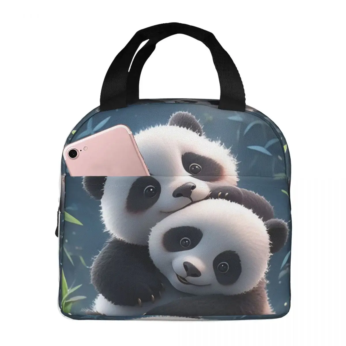 

Panda Bear Insulated Lunch Bag for Women Office Cooler Thermal Food Box Tote Portable Lunch Boxes Container